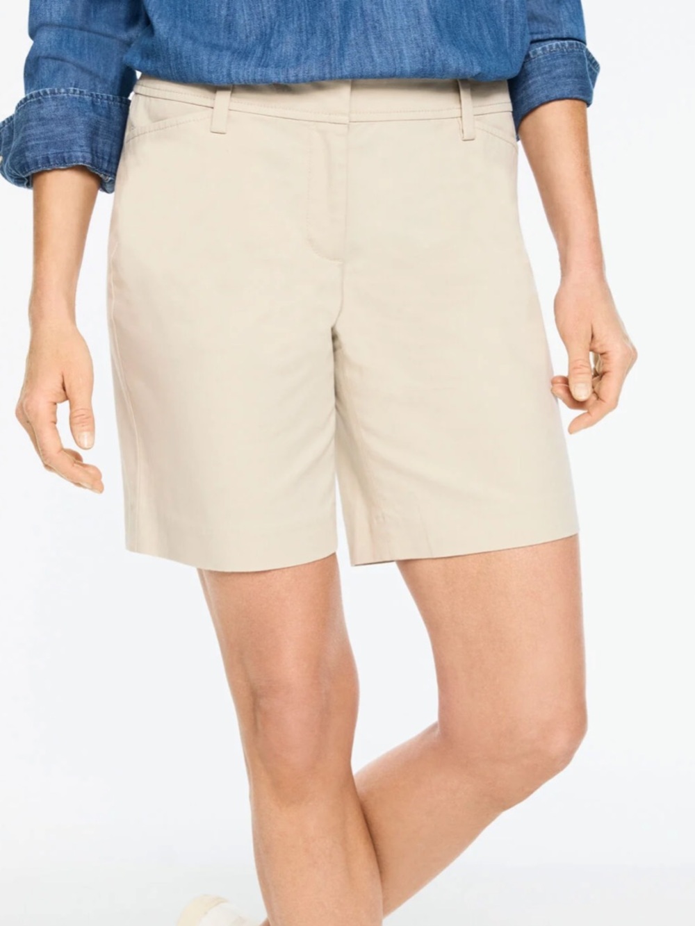 Talbots Perfect Shorts 7” Inseam Size 16 Khaki Tan Oat Chino Twill
